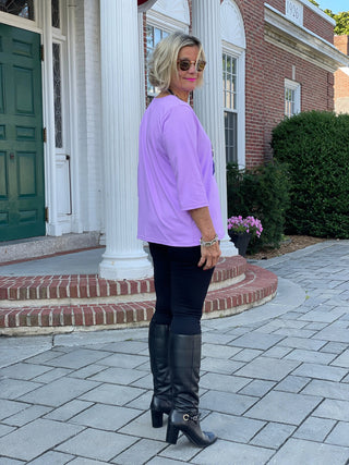 LULU-B LILAC TAILORED V SLEEVE TOP LULU-B