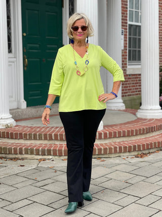 LULU-B LIME TAILORED V TOP LULU-B