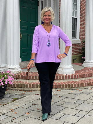 LULU-B LILAC TAILORED V SLEEVE TOP LULU-B