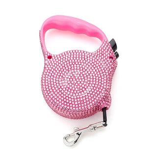 PINK Bling Bone Retractable Dog Leash BEACH STYLE