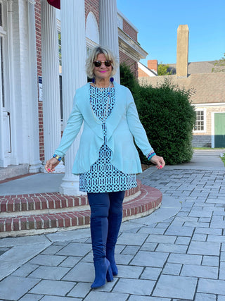 CAROLINE PALE BLUE RUFFLE SWEATER LULU-B