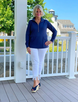 LULU-B KANGAROO NAVY HALF ZIPPER LULU-B