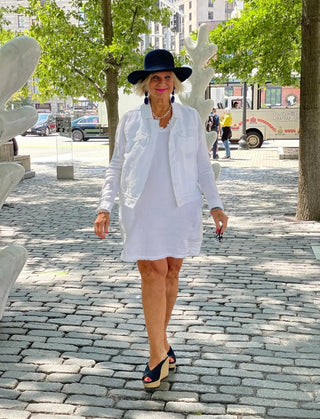 LULU-B WHITE LINEN DRESS LULU-B