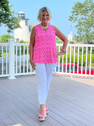 TAILORED PINK DIAMOND V SLEEVELESS LULU-B