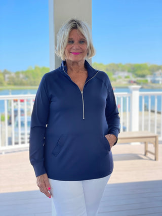 LULU-B KANGAROO NAVY HALF ZIPPER LULU-B
