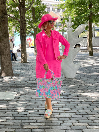 LULU-B HOT PINK LINEN DRESS LULU-B