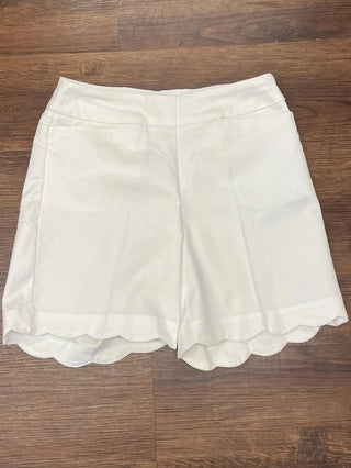 LULU-B SCALLOP WHITE SHORTS LULU-B