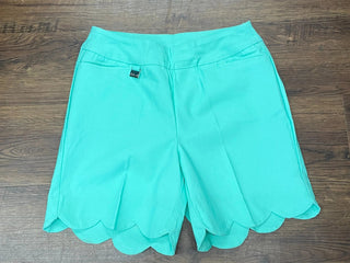 LULU-B SEAGLASS AQUA SCALLOP SHORTS LULU-B