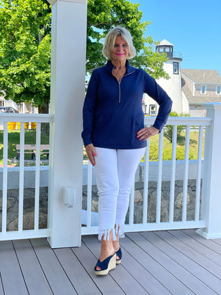 LULU-B KANGAROO NAVY HALF ZIPPER LULU-B