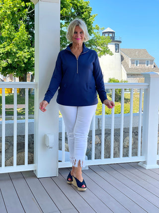 LULU-B KANGAROO NAVY HALF ZIPPER LULU-B