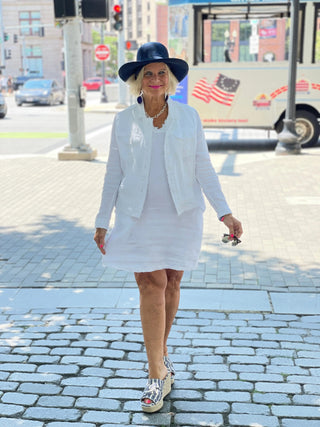 LULU-B WHITE LINEN DRESS LULU-B