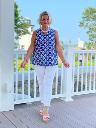 TAILORED PINEAPPLE VACA SLEEVELESS TOP LULU-B