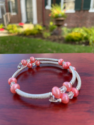 FRESH WATER PEARL CORAL BRACELET WRAP - Cathys Place