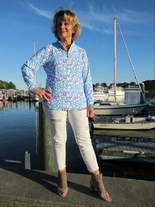 AQUA REEF ZIPPER TOP - Cathys Place