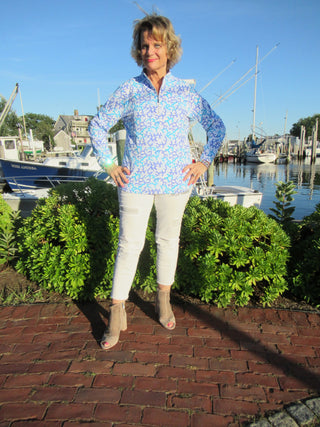 AQUA REEF ZIPPER TOP - Cathys Place