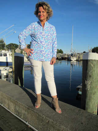 AQUA REEF ZIPPER TOP - Cathys Place