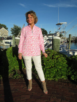 PINK REEF ZIPPER TOP - Cathys Place