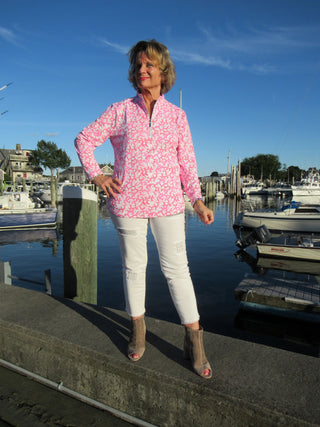 PINK REEF ZIPPER TOP - Cathys Place