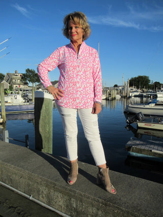 PINK REEF ZIPPER TOP - Cathys Place