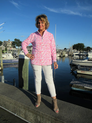 PINK REEF ZIPPER TOP - Cathys Place