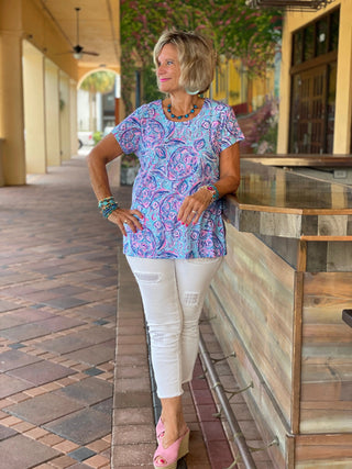 ISLE BLUE  PINEAPPLE SHORT SLEEVE - Cathys Place