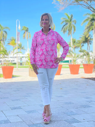 PINK LANE ZIPPER TOP - Cathys Place