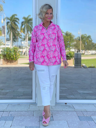 PINK LANE ZIPPER TOP - Cathys Place