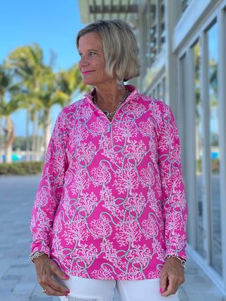 PINK LANE ZIPPER TOP - Cathys Place