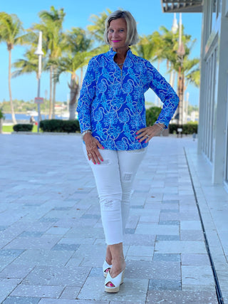 AQUA LANE ZIPPER TOP - Cathys Place