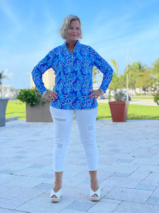 AQUA LANE ZIPPER TOP - Cathys Place