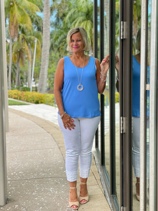 KEY WEST BLUE LINEN JACKET - Cathys Place