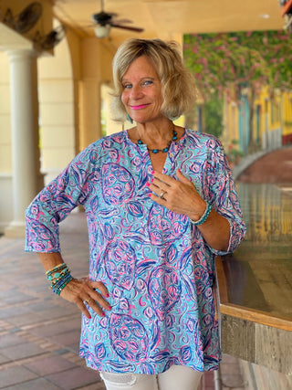 BLUE ISLE PINEAPPLELE TUNIC - Cathys Place