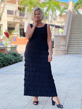 MIAMI NIGHTS  BLACK BLACK CHA CHA DRESS - Cathys Place