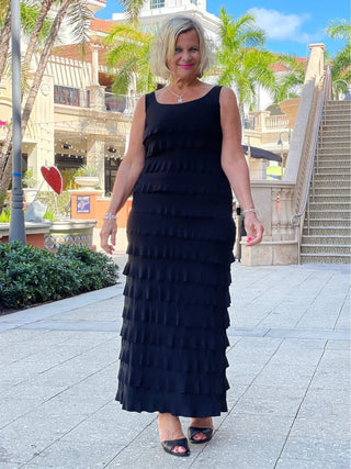 MIAMI NIGHTS  BLACK BLACK CHA CHA DRESS - Cathys Place