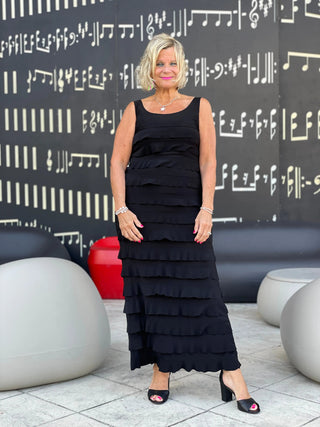 MIAMI NIGHTS  BLACK BLACK CHA CHA DRESS - Cathys Place