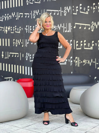 MIAMI NIGHTS  BLACK BLACK CHA CHA DRESS - Cathys Place