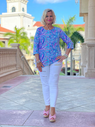 EMMA BLUE ASYMMETRIC TOP - Cathys Place