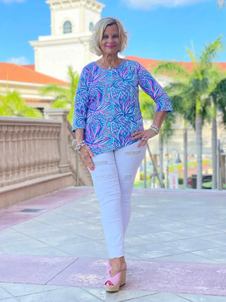 EMMA BLUE ASYMMETRIC TOP - Cathys Place