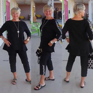 RHINESTONE CAPRI BLACK - Cathys Place