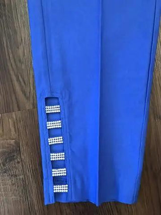 EMBELLISHED  LATTICE CAPRI COBALT - Cathys Place