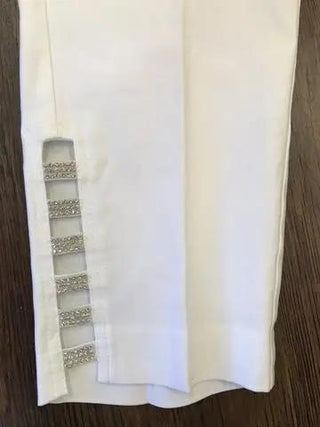 EMBELLISHED LATTICE CAPRI WHITE - Cathys Place