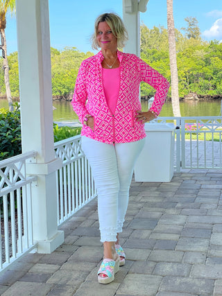 PINK DIAMONDS FULL ZIPPER JACKET - Cathys Place
