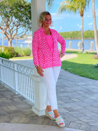 PINK DIAMONDS FULL ZIPPER JACKET - Cathys Place