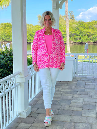 PINK DIAMONDS FULL ZIPPER JACKET - Cathys Place