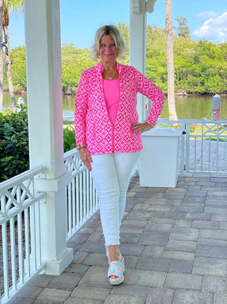 PINK DIAMONDS FULL ZIPPER JACKET - Cathys Place