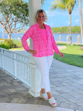PINK DIAMONDS FULL ZIPPER JACKET - Cathys Place