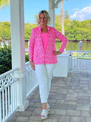 PINK DIAMONDS FULL ZIPPER JACKET - Cathys Place
