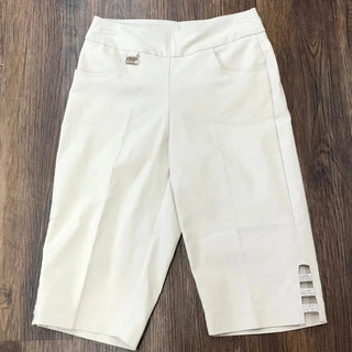 LULU B WHITE RHINESTONE BERMUDA 13" INSEAM - Cathys Place