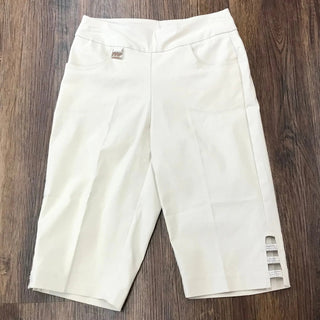 LULU B WHITE RHINESTONE BERMUDA 13" INSEAM - Cathys Place