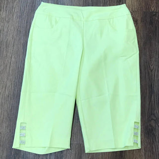 LULU B LIME RHINESTONE BERMUDA 13" INSEAM - Cathys Place